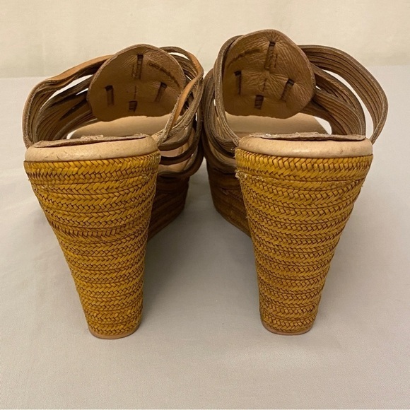 UGG Melinda Strappy Platform Sandals Slip On Wedges Tan Leather Size 11 - Picture 6 of 13